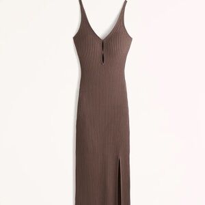 A&F Elevated Keyhole Ribbed Knit Dress